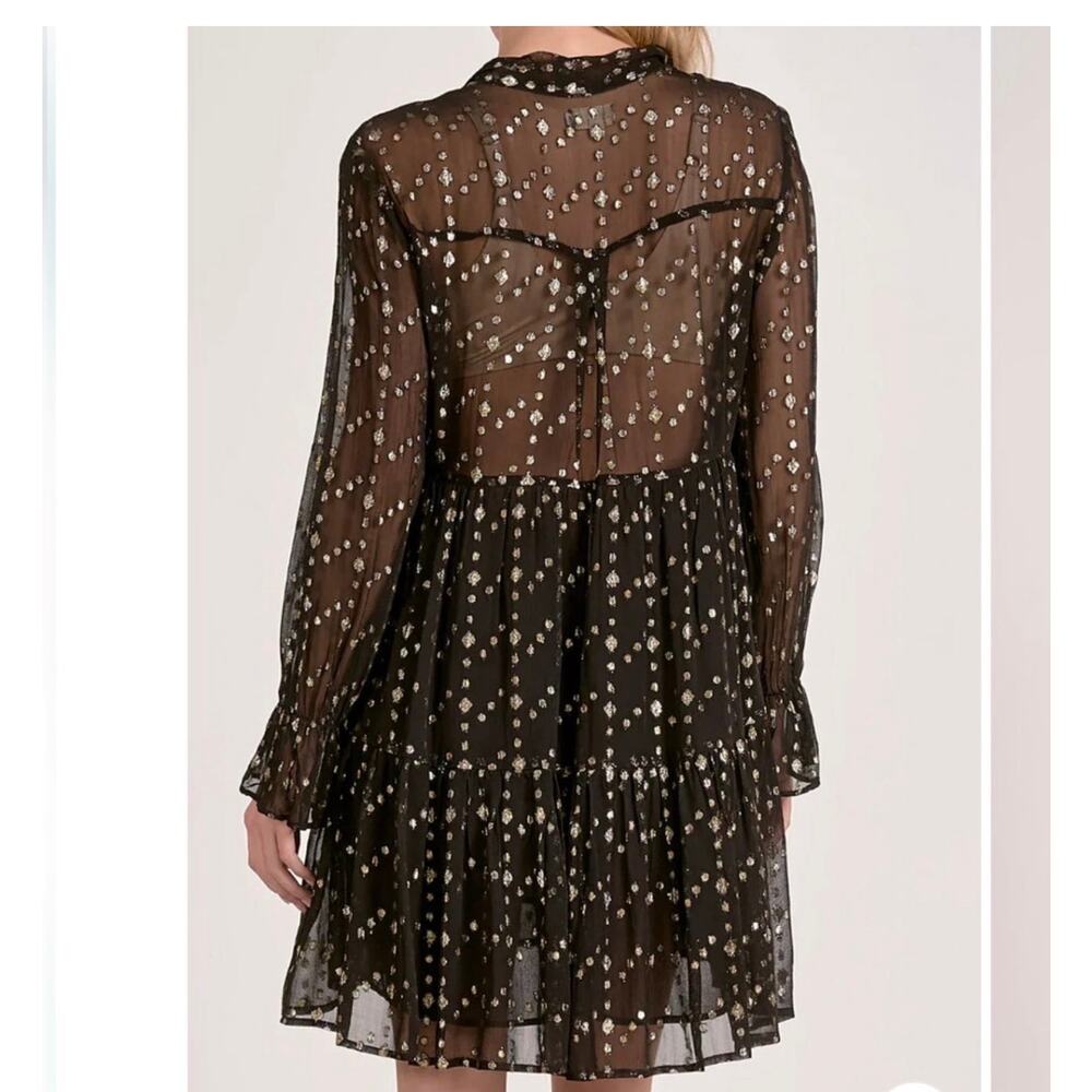 New elan black & gold Maria dress size XL - Picture 2 of 6